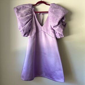 Lavender Puff Sleeve Dress